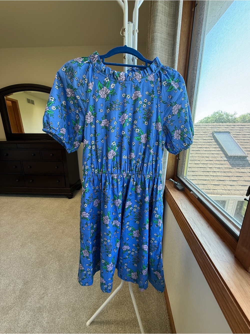 J Crew Blue Floral Dress Size 4 - Picture 8 of 13
